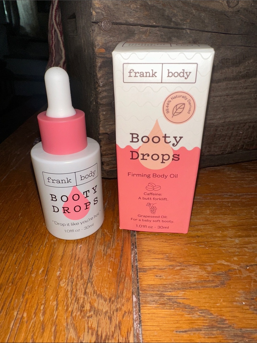 frank body Booty Drops Firming Body Oil — Pink